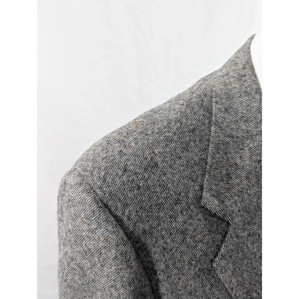 Stafford Blazer Sport Coat Suit Jacket Heavy Thick Wool‎ Gray Confetti 44R 46
